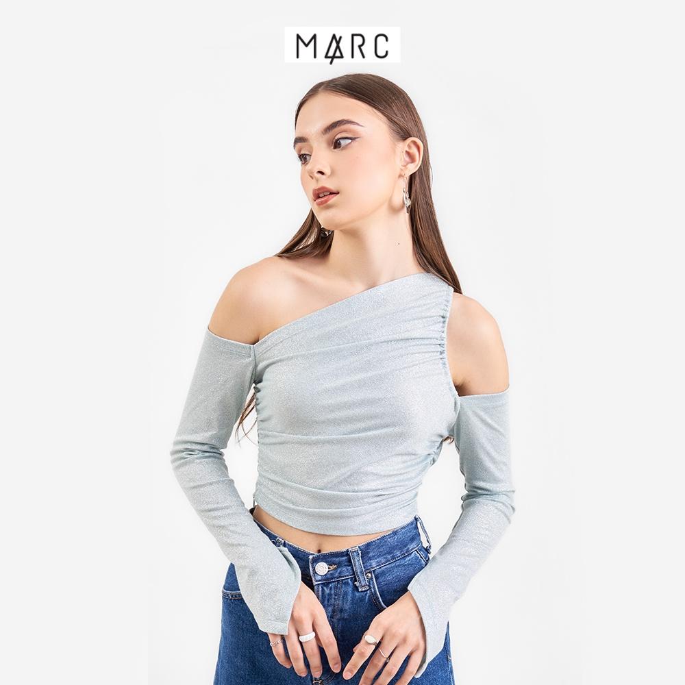 Áo kiểu nữ MARC FASHION croptop tay dài cutout vai nhún eo FANT112622