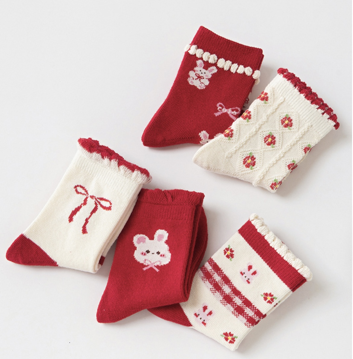 SET 5 ĐÔI TẤT VỚ 43 SIÊU XINH DỄ THƯƠNG TỪ 1-12 TUỔI DÀNH CHO BÉ GÁI