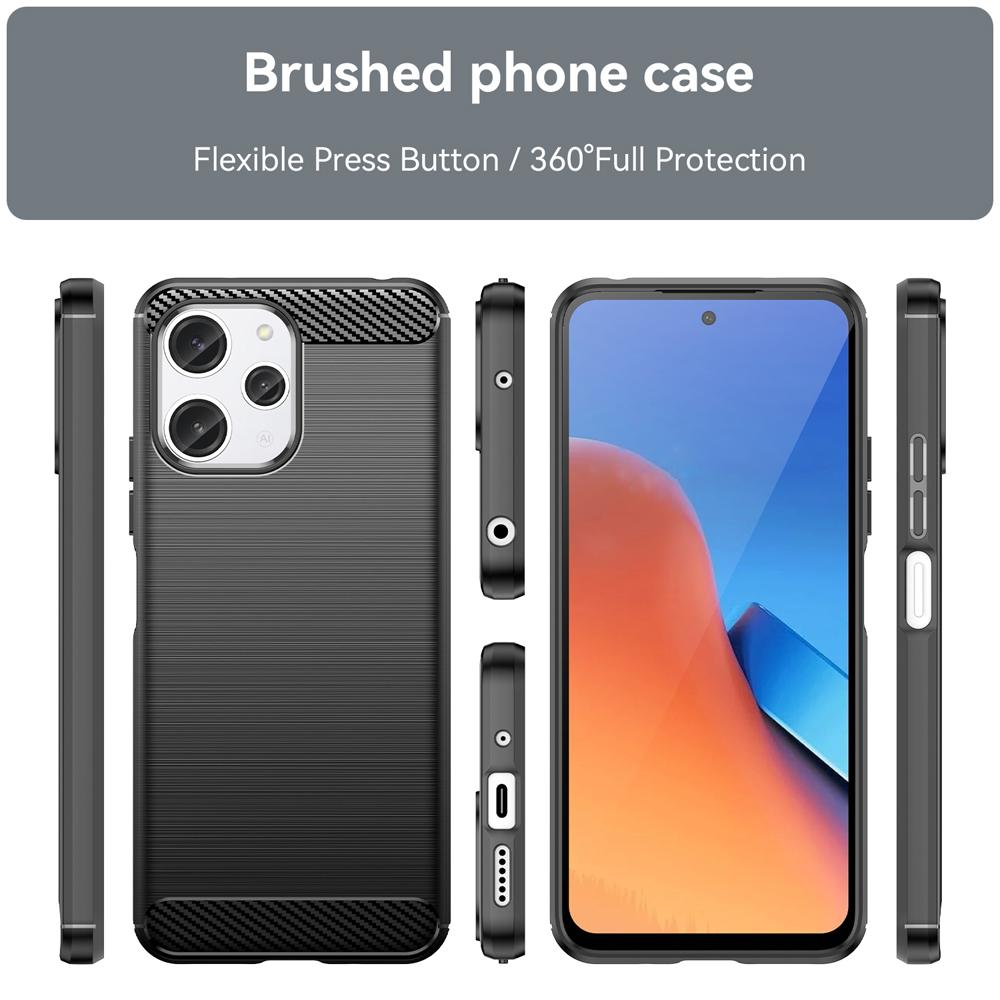 Ốp lưng cho Xiaomi Redmi 12 5G Note 12R silicone mềm Carbone phay xước chống sốc chống vân tay
