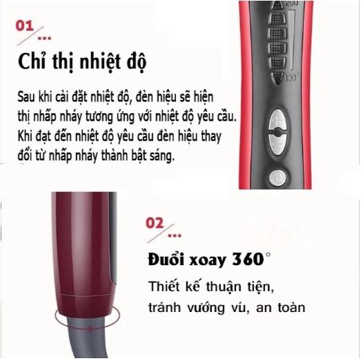 Máy Uốn Tóc  Anion Nano 6 chế độ nhiệt