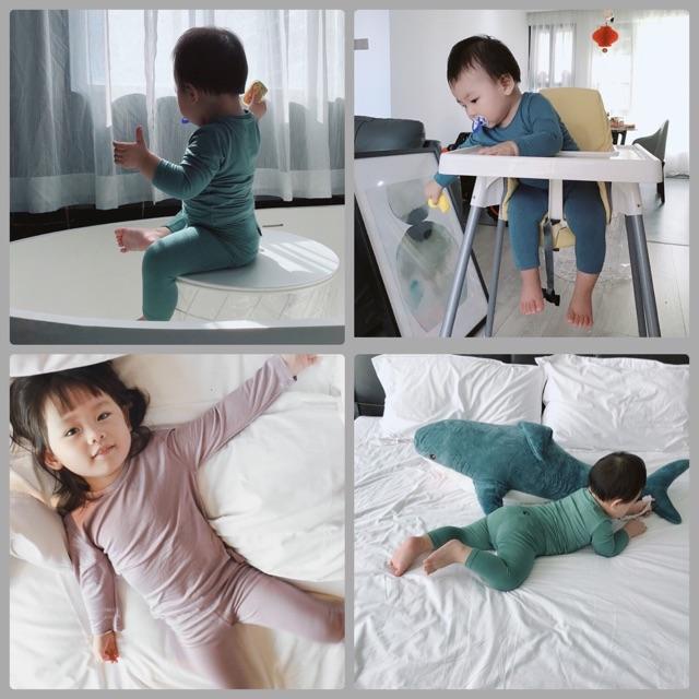 Bộ dài tay co giãn 4 chiều chất mềm, đẹp cho bé trai bé gái