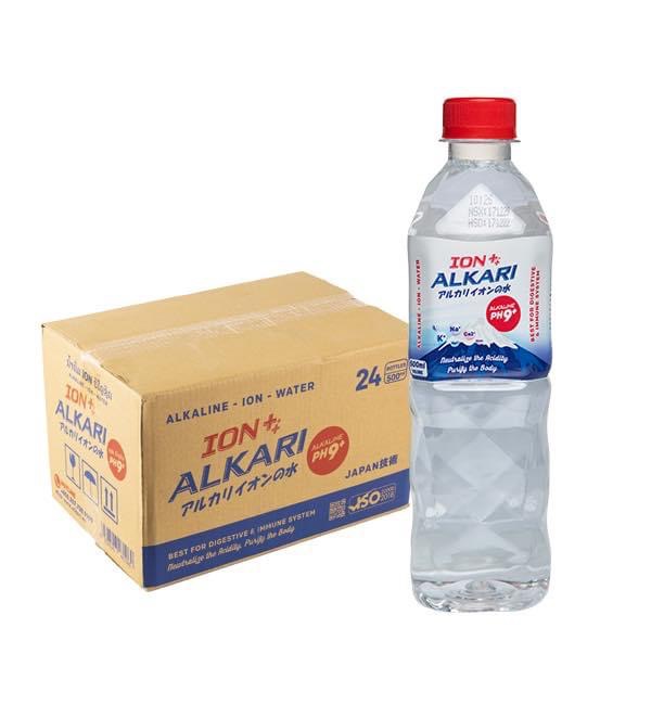 Thùng 24 chai x 500ml nước uống ion kiềm Alkari, giúp tăng cường sức đề kháng