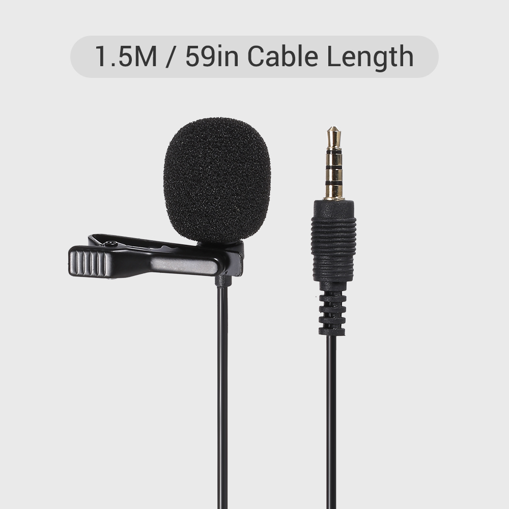 Micrô Tụ Điện Đa Hướng 3.5AUX LSValier Cho Ghi Video, Màu Đen