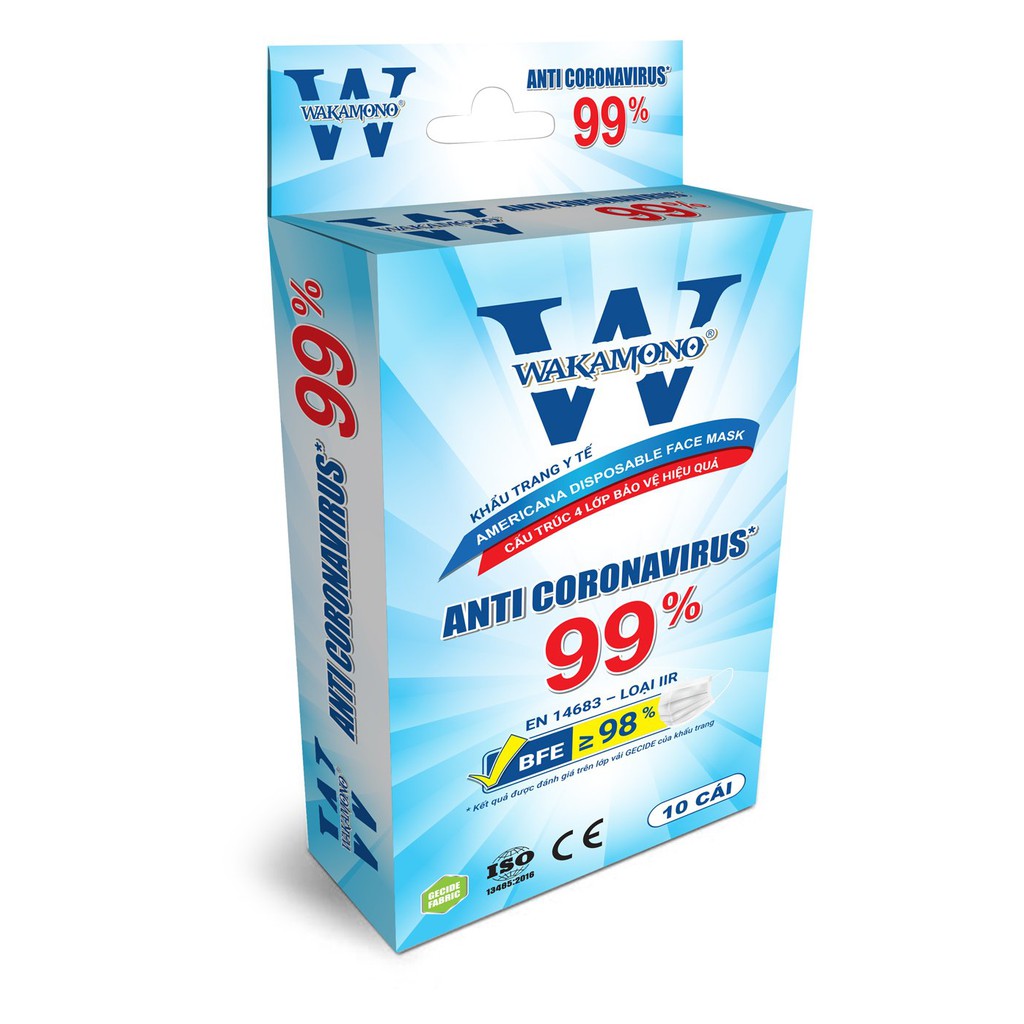 COMBO 2 HỘP KHẨU TRANG Y TẾ WAKAMO NO -