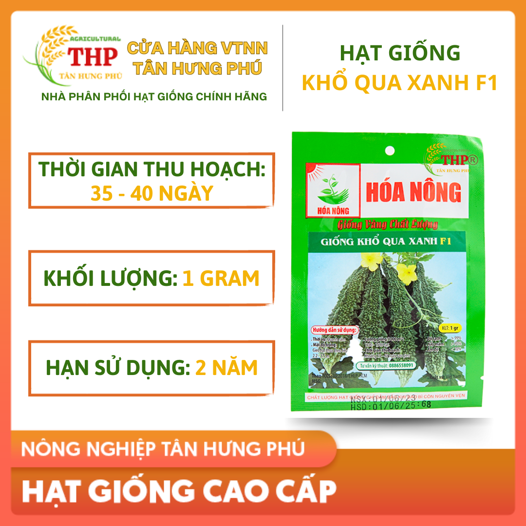 Hạt giống Khổ Qua Xanh F1 | Hạt Giống | gói 1gr