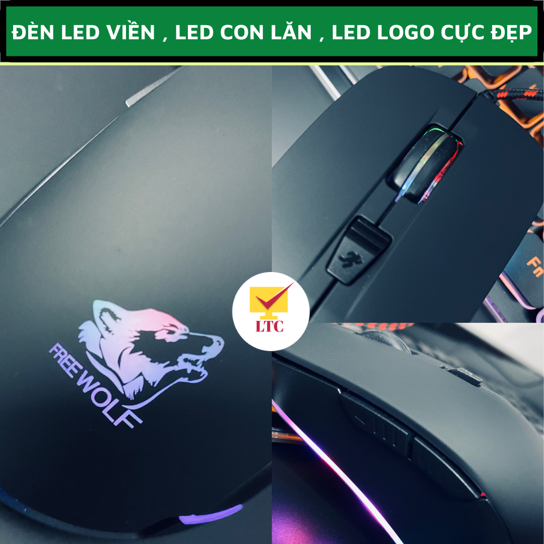 Chuột máy tính gaming led đổi màu nhiều chế độ V6, mouse chơi game tương thích PC - Hàng Chính Hãng