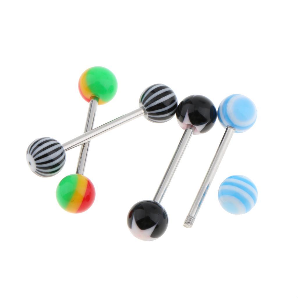 30pcs 14G Stainless Steel Acrylic Ball Barbell Bar Stud Piercing