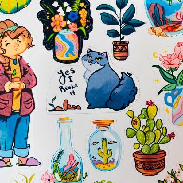 Sticker sheet plant mama - chuyên dán, trang trí sổ nhật kí, sổ tay | Bullet journal sticker - unim053