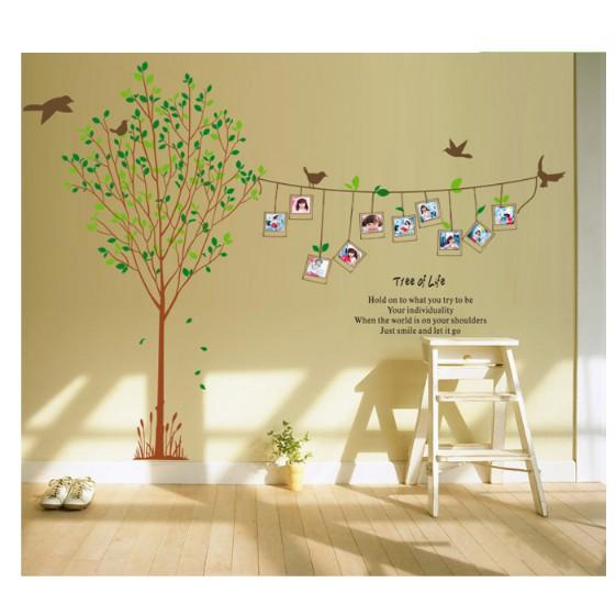 Decal trang trí tường - Cây Lá mỏng kèm dây khung hình xinh xinh