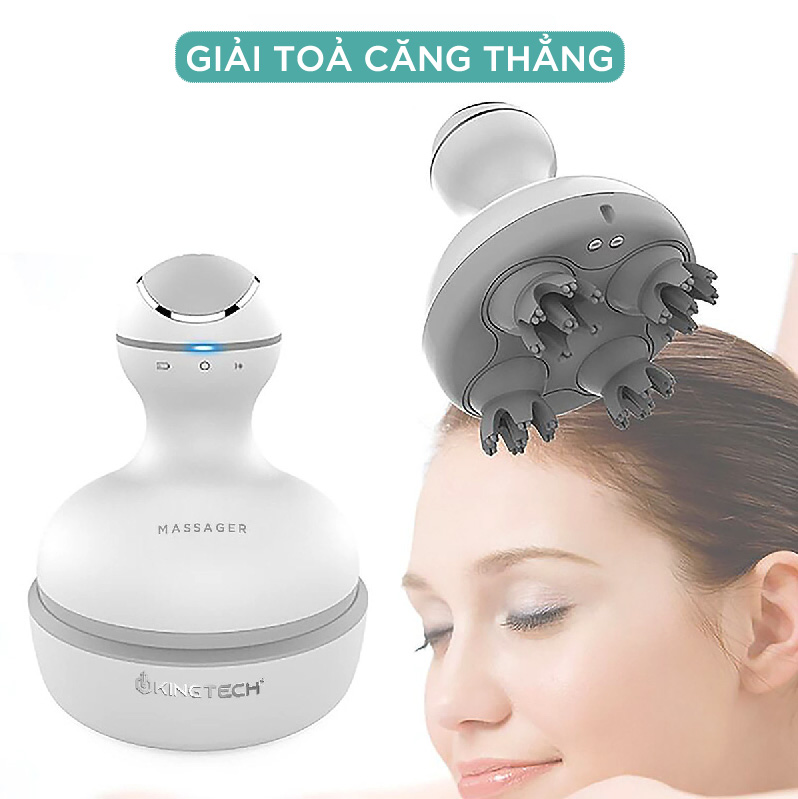 Máy Massage Cầm Tay Cao Cấp KINGTECH ST-701 - Chuyên Mát xa Đầu, Cổ, Mặt - Không Dây, Kèm Đế Sạc Di Động - Giúp Thư Giãn, Giảm Căng Thẳng - Quà Tặng Tuyệt Vời Cho Người Thân