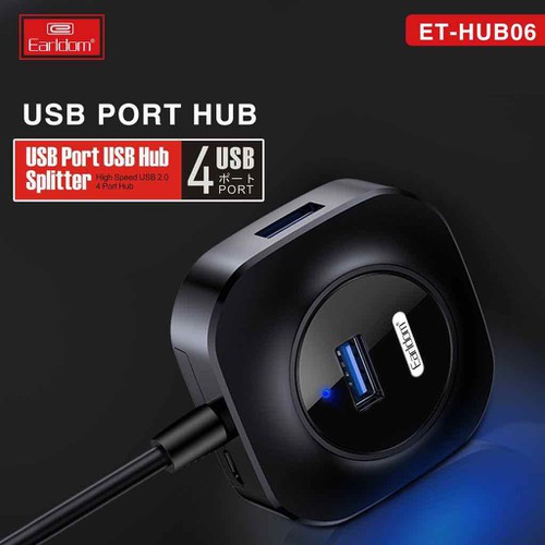 Hub USB 4 cổng  Earldom HUB-06 - Bộ chia USB 1 ra 4 - Hàng Chính Hãng