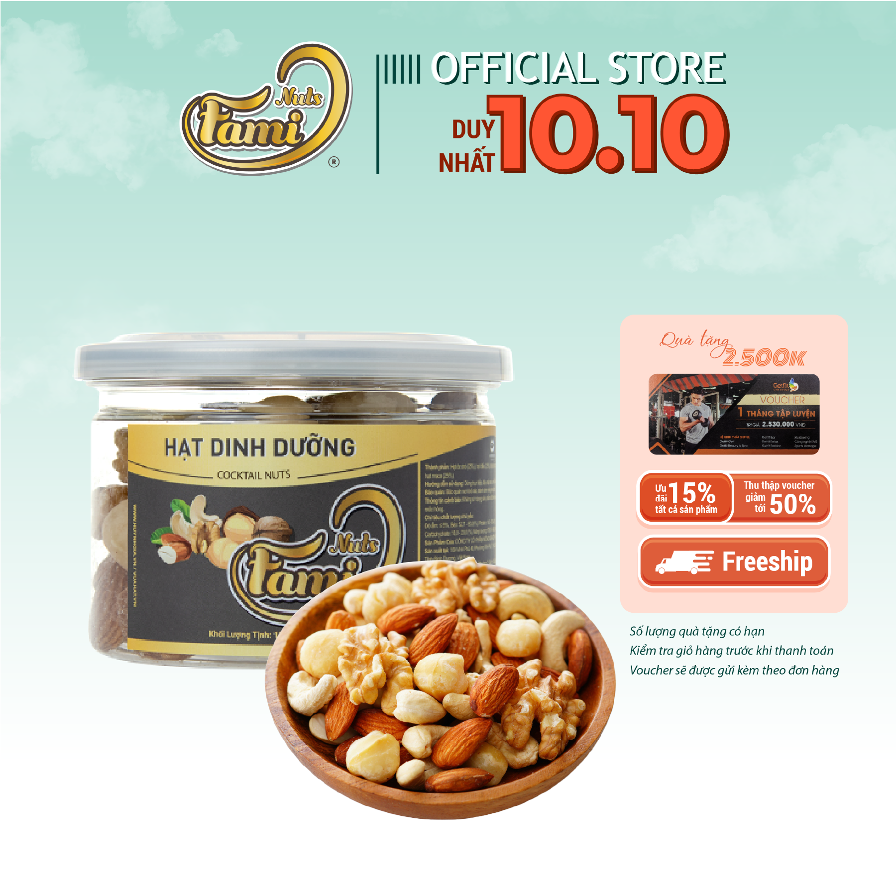 Mix 4 Hạt Dinh Dưỡng Nhập Khẩu - Hũ Nắp Nhôm 120g - Hạt Dinh Dưỡng Cao Cấp FAMINUTS
