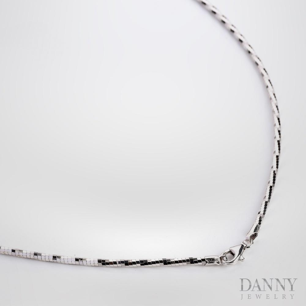 Kiềng Đeo Cổ Nữ Chất Liệu Bạc 925 Cao Cấp Xi Bạch Kim Sang Trọng 46 cm by Danny Jewelry PI4G0007