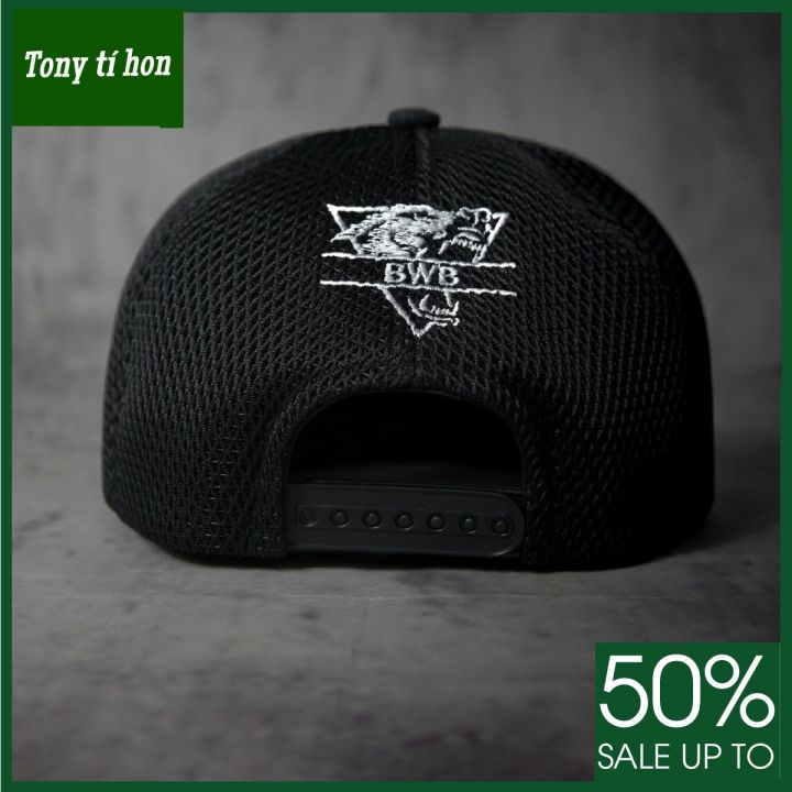 [ Miễn ship / giảm giá ] MŨ NÓN LƯỠI TRAI NAM NỮ SNAPBACK VÀNH PHẲNG LOGO NỔI CÁ TÍNH- đen xanh rêu