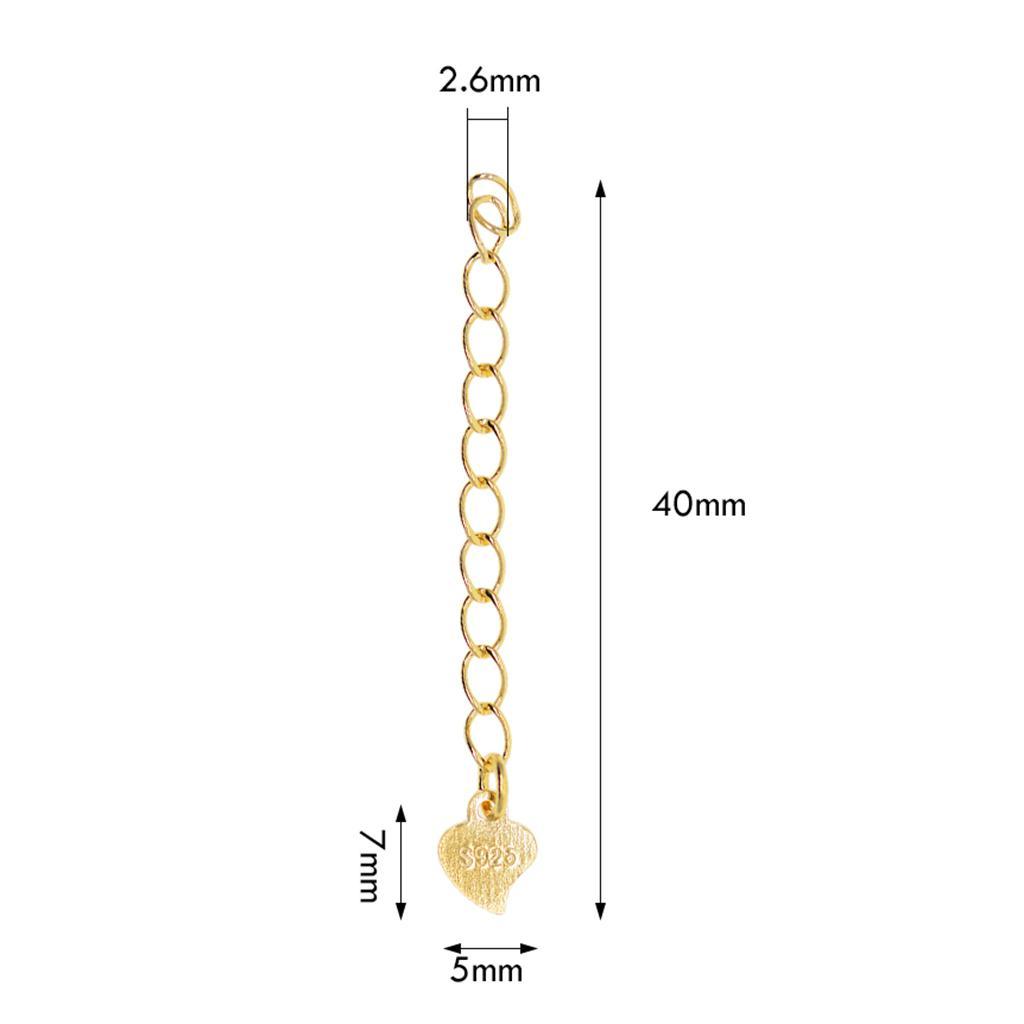 2pcs Heart  Chain  Bracelets Anklets   Chain - Golden, 4CM