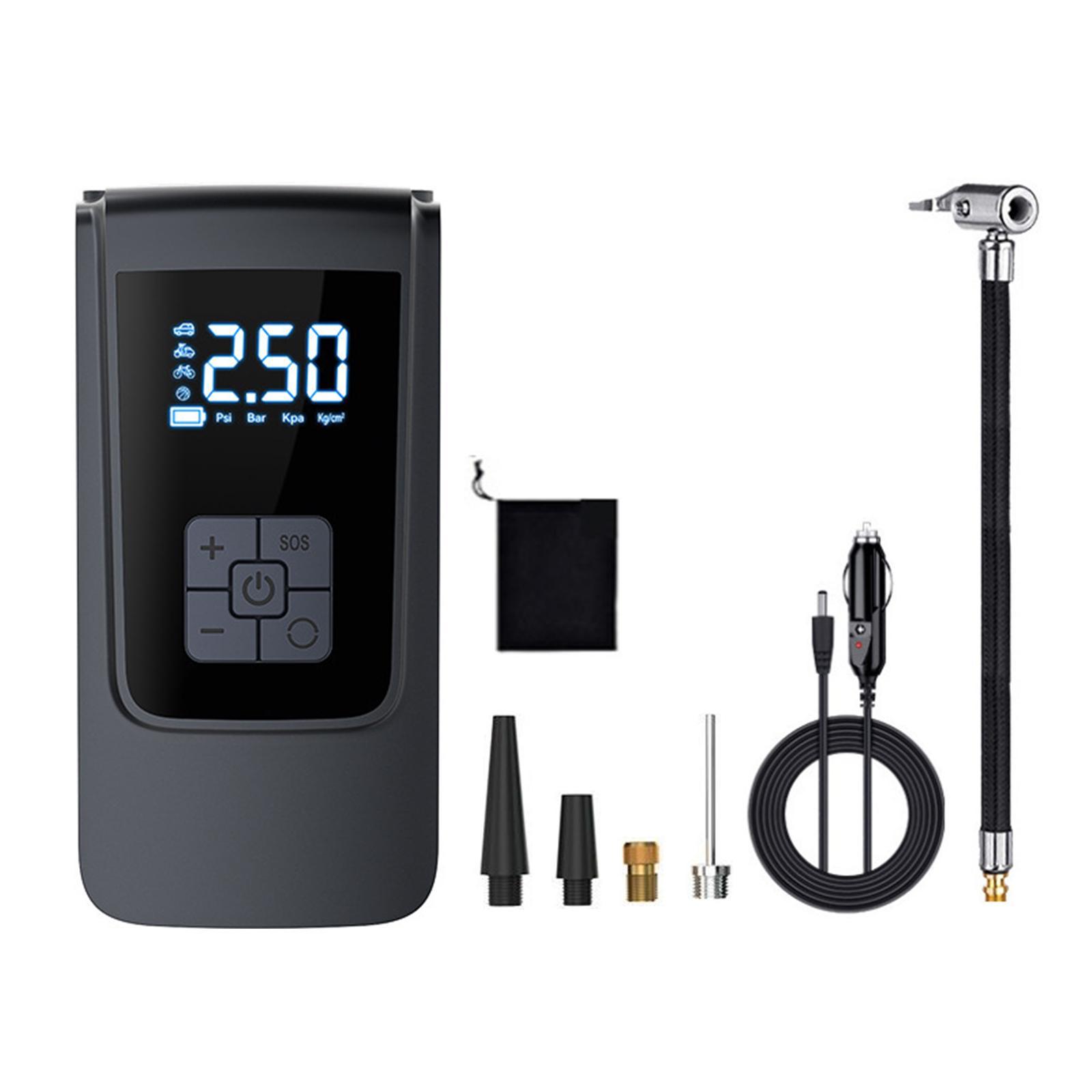 Air Compressor Tire Inflator Tire Pump Fast Inflation Compact Portable Rechargeable Power Bank Electric Pressure Gauge for Bicycles Car