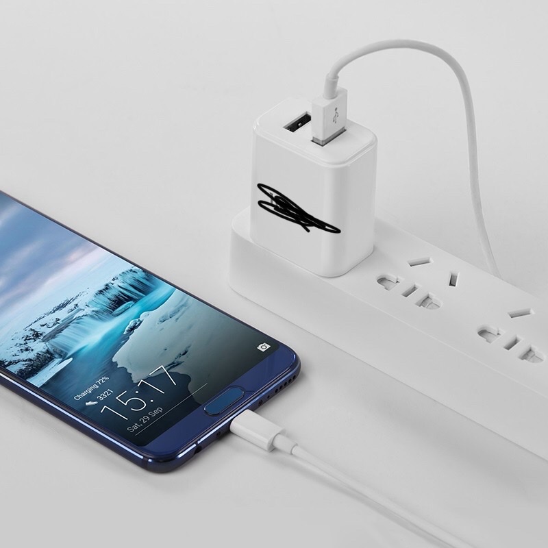Phụ kiện điện thoại - Cóc sạc nhanh C73 -12W -2.4A với 2 cổng sạc và dây sạc dài 1M an toàn và tiện lợi -Hàng nhập khẩu
