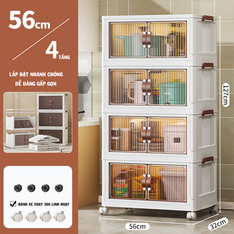 Tủ nhựa đa năng đựng giày dép , nồi chén bát đồ gia dụng quần áo,đồ lót,vớ tất,cà vạt,đồ chơi nhỏ trẻ em, 4 ngăn