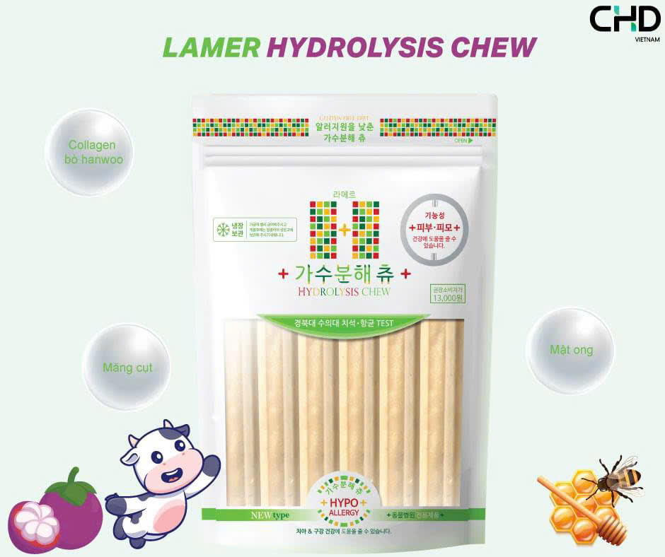 THANH GẶM SẠCH MIỆNG LAMER HYDROLYSIS CHEW HỖ TRỢ TIÊU HOÁ &amp; KHÔNG GÂY DỊ ỨNG,LOẠI BỎ MẢNG BÁM 150g