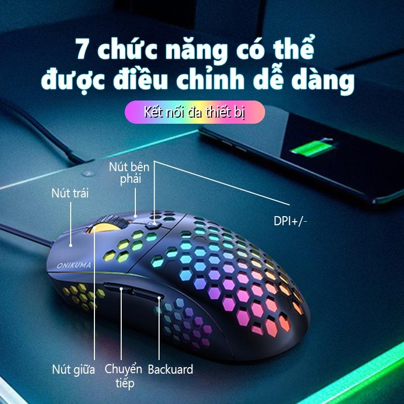 ONIKUMA CW903 Chuột Chơi Game USB Chuột Chơi Game Có Dây Chống Trượt Sáu Tốc Độ DPI Phát Sáng RGB Có Thể Điều Chỉnh
