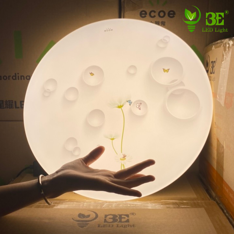 Đèn Ốp Trần 3E LED LIGHT Hoạ Tiết Giọt Sương 3 Chế Độ Ánh Sáng Công Suất 24W
