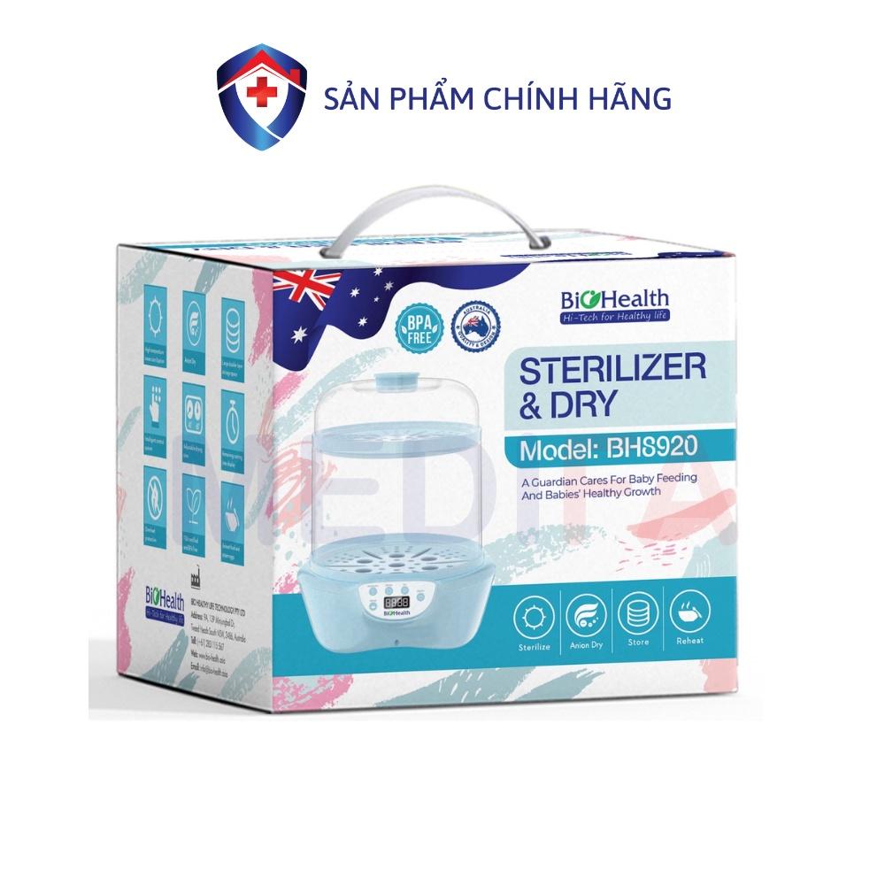 Máy tiệt trùng sấy khô BioHealth BH8920 khử sạch 99% vi khuẩn đồ dùng của bé nhờ công nghệ ION