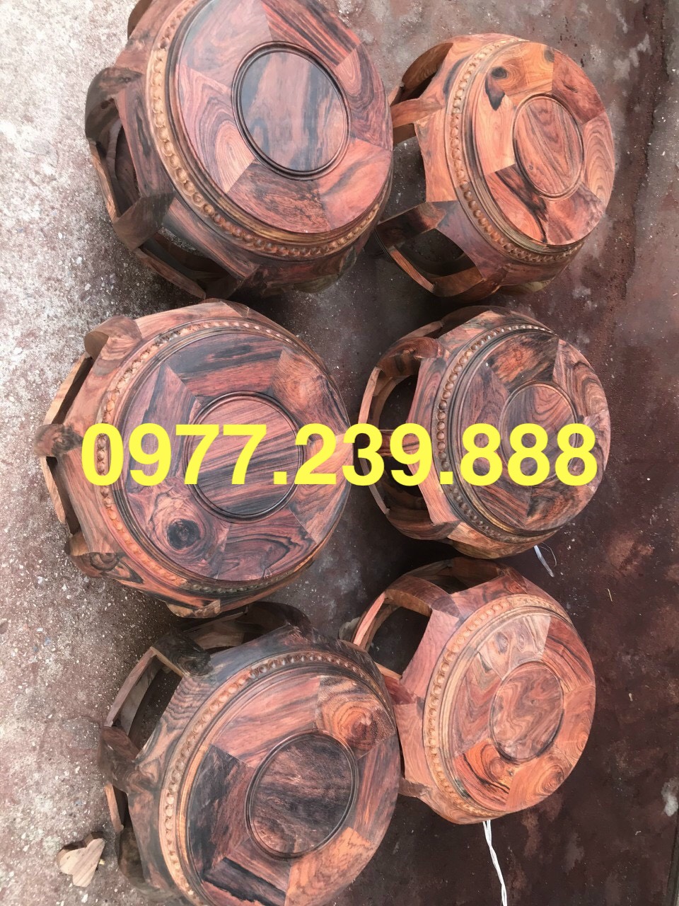 Bộ đôn trống gỗ trắc lào