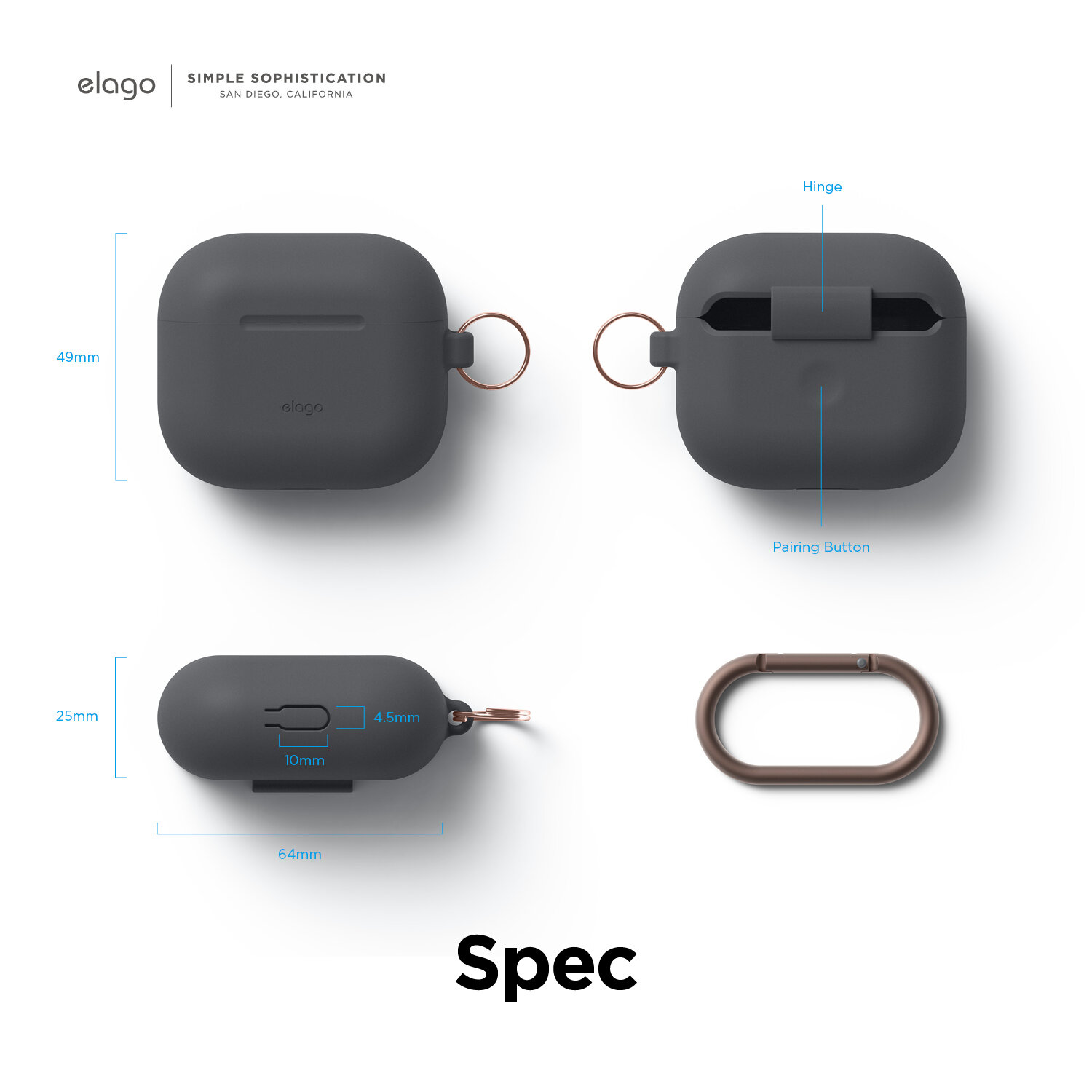 Ốp Case Elago Silicone Hang Dành Cho Airpods 3 - Hàng Chính Hãng