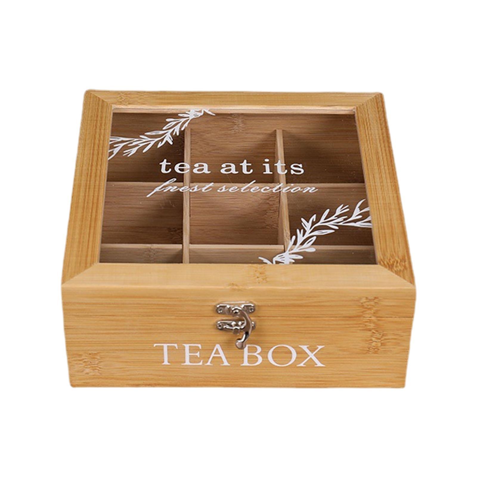 Wooden Tea Organizer 9 Grid Jewelry Organizer for Cabinets Desktop Decor