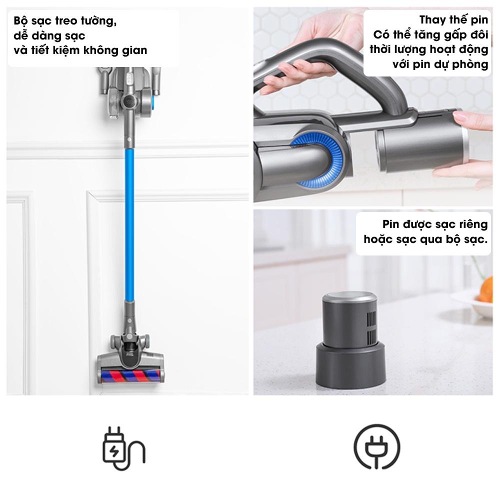 Máy hút bụi Cầm Tay không dây JIMMY H8 Áp lực hút 25000Pa Lực hút Mạnh Pin Tháo Rời Nhiều Đầu Hút Nhẹ Nhiều Chế Độ Hút-Hàng Chính Hãng