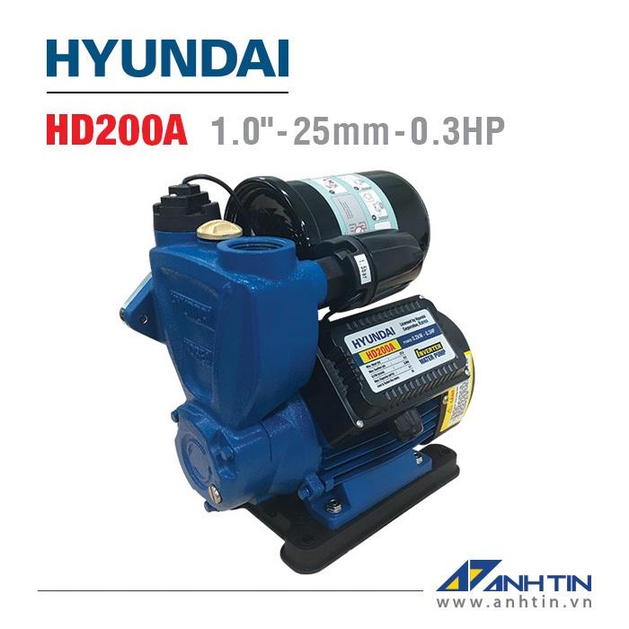 Máy bơm nước đa năng HYUNDAI HD200A | Công suất 200W | 25 mm/ 1 inch | Cột áp 27m - Cột hút 9m