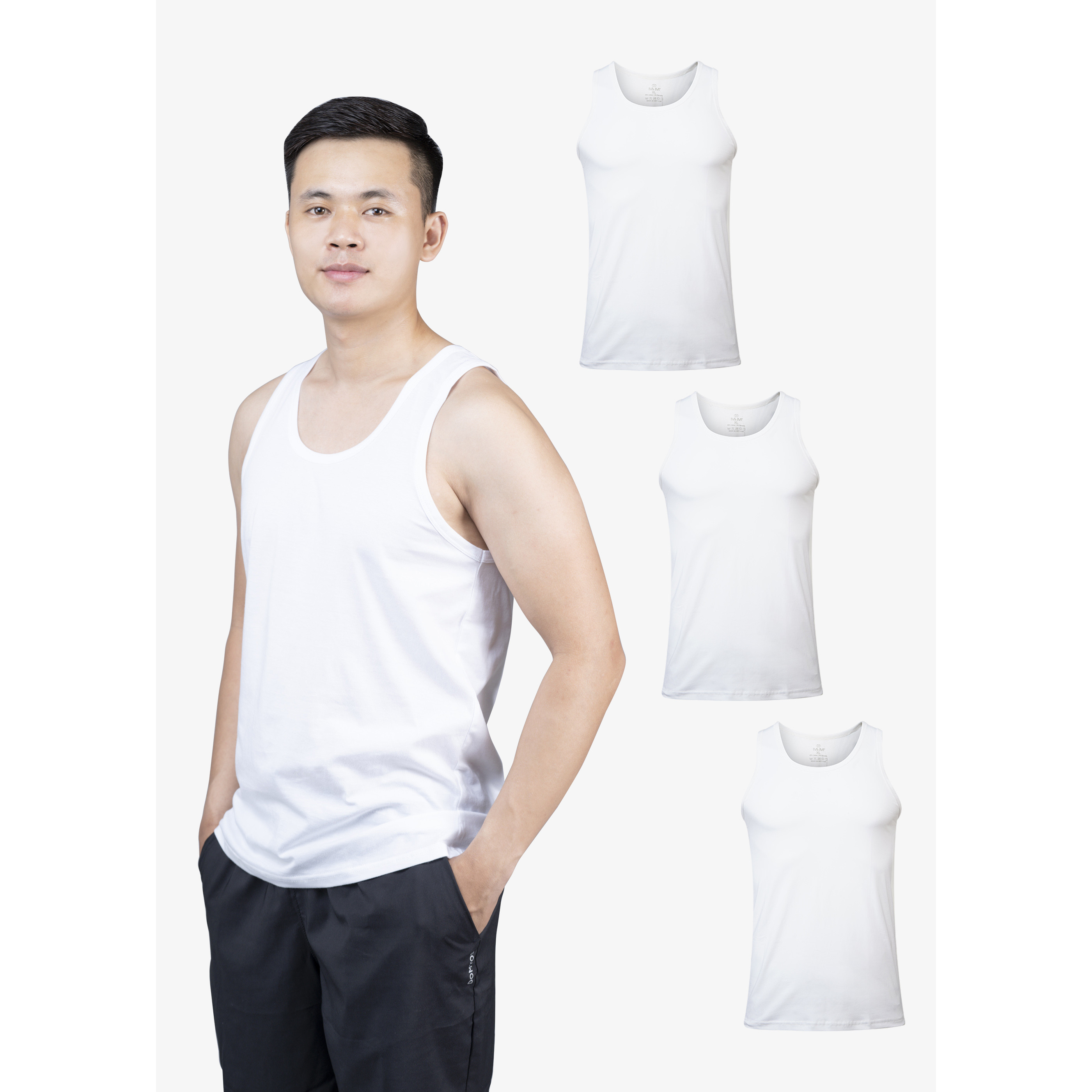 Set 3 Áo Thun Nam 3 Lỗ, Áo Tập Gym,Thể Thao, Sợi Cotton Mềm Mịn, Co Giãn Thấm Hút Mồ Hôi Tốt, Thoáng Mát