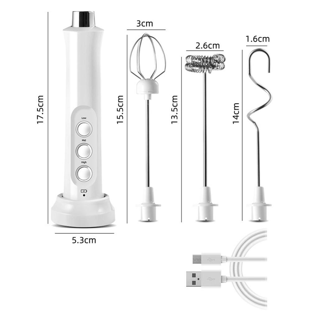 USB Sạc Cầm Tay Máy Xay Thực Phẩm Nhà Bếp Trứng Be Phối 3 Tốc Độ Điện Đánh Cà Phê Sữa Drink Frother Sữa Rửa Mặt Foamer Phối