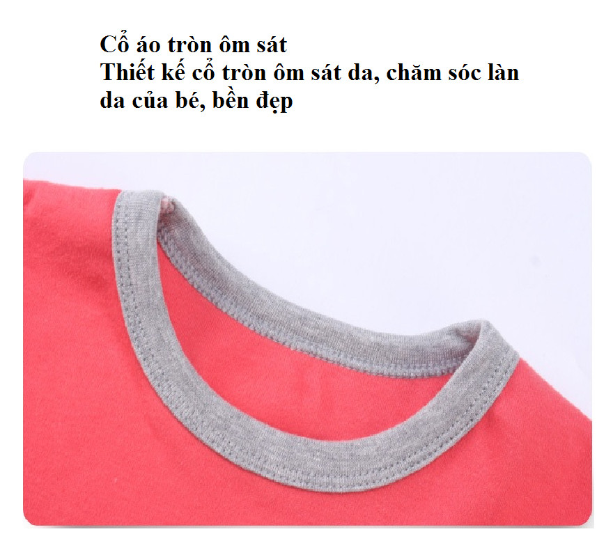 Bộ đồ ngủ thu đông in hình hoạt hình đáng yêu cho bé gái và bé trai từ 3 - 10 tuổi màu tím dưa hấu