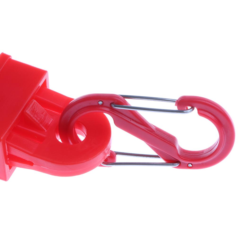 4pcs Clamp Tent Awning Tent Clip With Carabiner Plastic Red