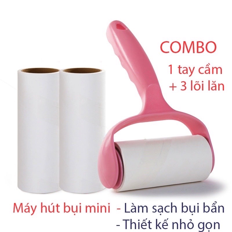 Cây lăn bụi quần áo đa năng .kèm 3 cuộn lăn bụi , làm sạch quần áo , bụi sàn nhà ,ga giường ,sofa tiện lợi ngăn nắp và gọn gàng