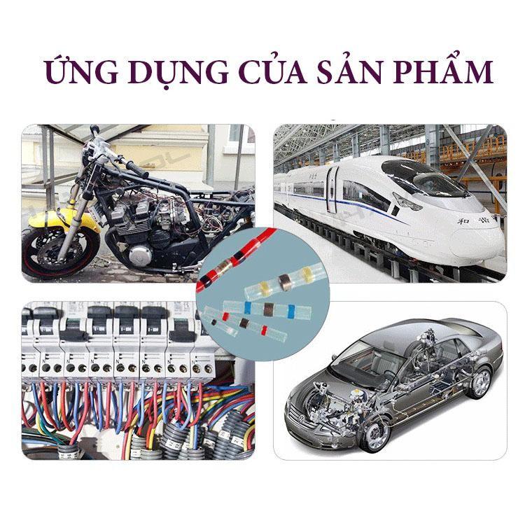 Bộ 50 Đầu Nối Dây Điện, Cút Nối Dây Điện Tự Hàn, Chống Nước, Trong Suốt Tiện Dụng
