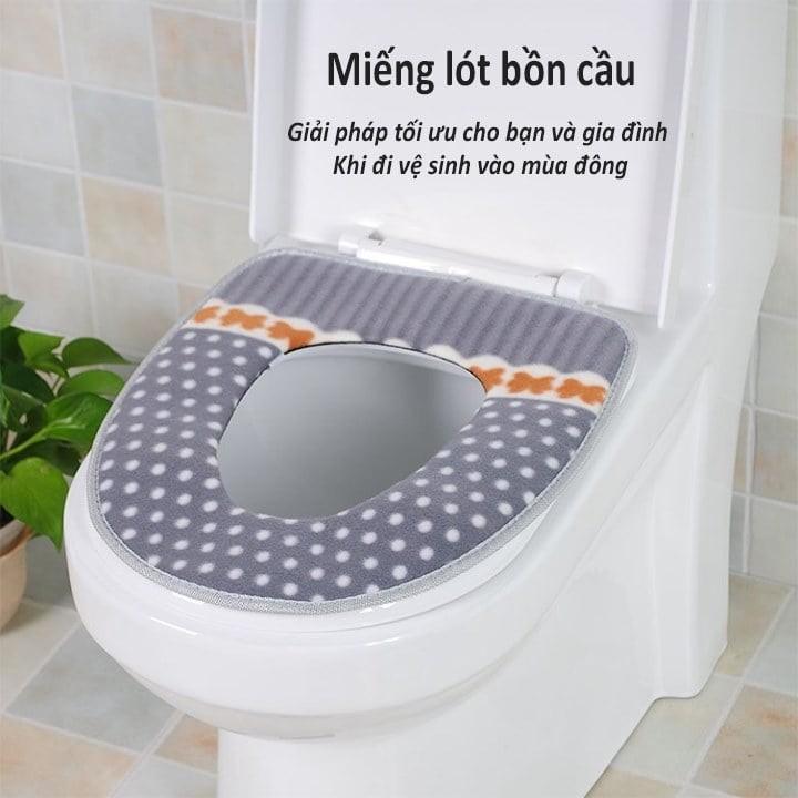 Miếng lót bồn cầu bằng nỉ hoa