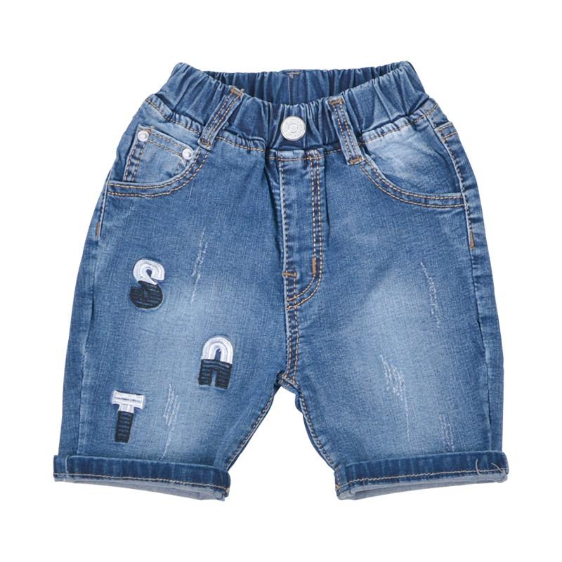 Quần short jean bé trai Vải Mịn Mềm thêu S.A.T