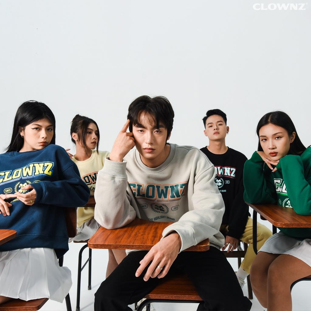 Áo sweater cograue nỉ bông Academy basic dài tay cổ tròn form rộng nam nữ ulzzang
