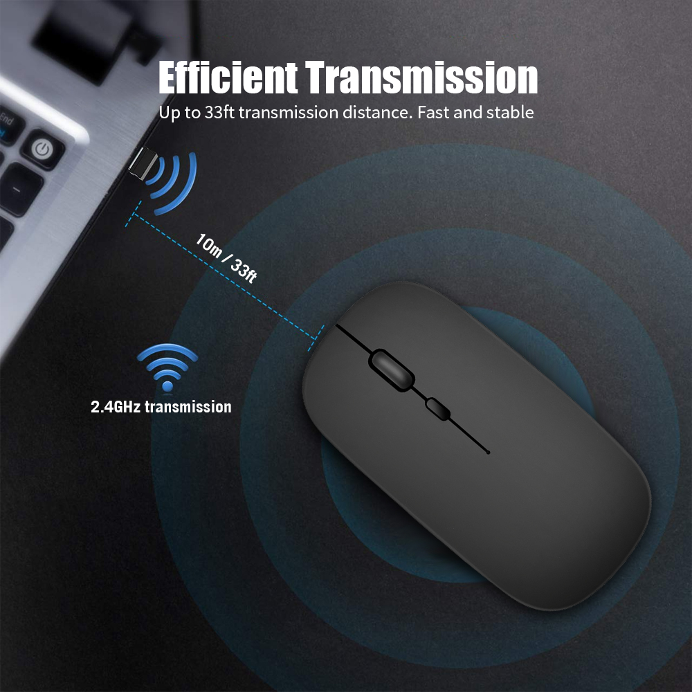 Chuột Không Dây Siêu Mỏng Di Động 2.4G Kiểu Dáng Đẹp Có Thể Sạc Lại Đường Truyền 10m / 33FT