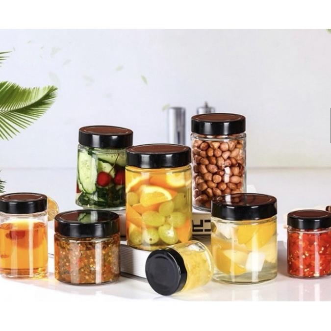 Hũ Thủy Tinh Trụ Tròn Nắp Thiết Bản Dày | Tùy Chọn Dung Tích
