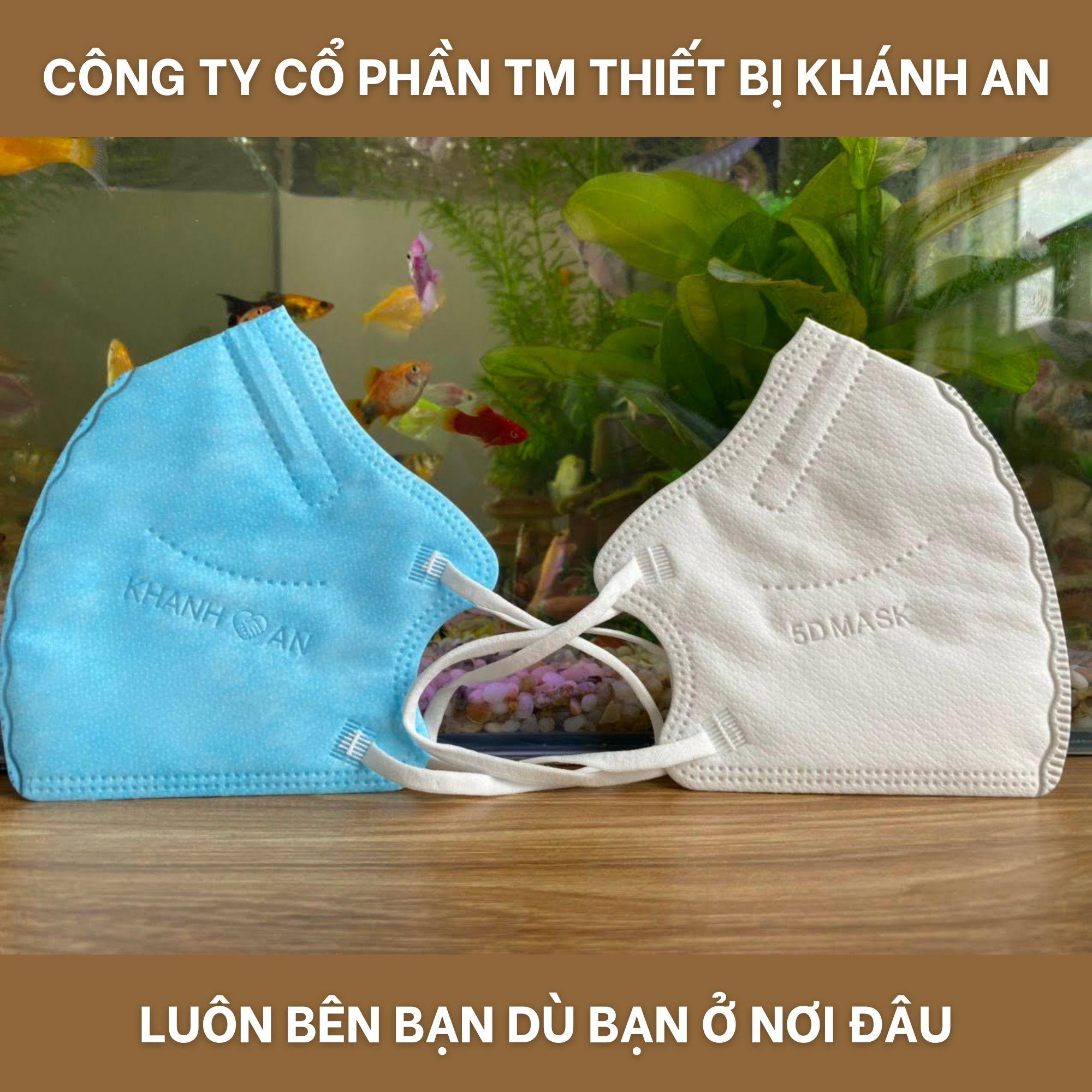 Khẩu trang y tế 5D MASK 4 lớp Khánh An cao cấp ngăn bụi vi khuẩn ngăn UV 95 đến 99% - XANH