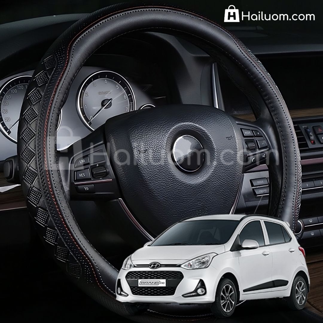 Bọc Vô Lăng ô tô cho HYUNDAI GRAND I10 HATCHBACK Da Thật Cao Cấp 4 Mùa