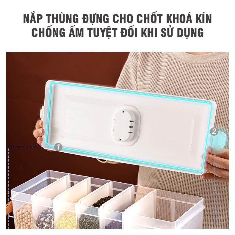 Hộp Phân Loại Và Đựng Hạt Ngũ Cốc Gồm 5 Ngăn Đựng Hạt Sản Phẩm Gia Dụng Thông Minh