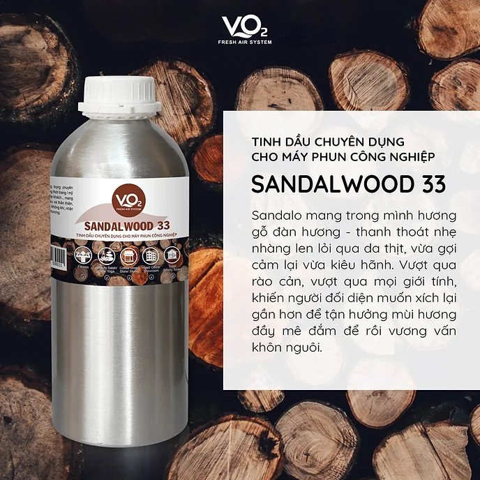 Tinh Dầu Cho Máy Phun Công Nghiệp VO2 - Sandalwood 33