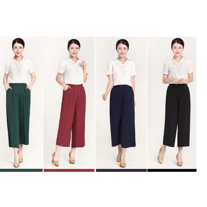 Quần lửng ống rộng nữ đẹp