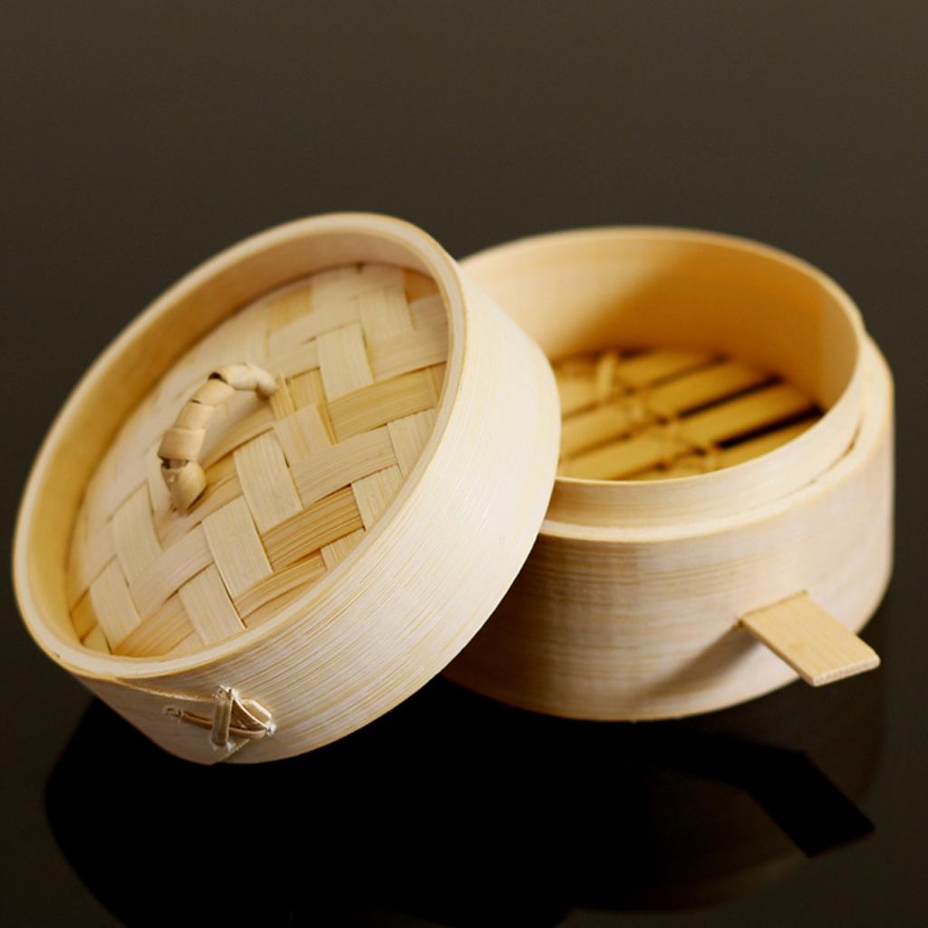 Kitchen Bamboo Steamer Basket Food Steamer for Dim Sum Dumpling