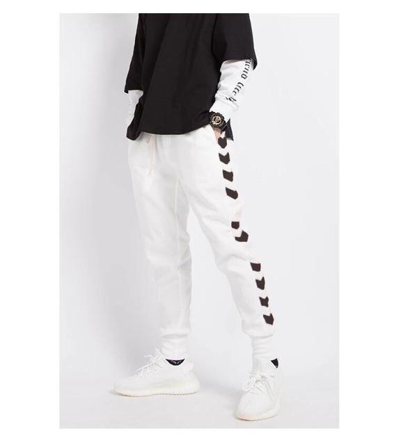 Quần jogger thể thao nỉ nam Hàn Quốc quần phản quang ess quần thun bo gấu quần mũi tên