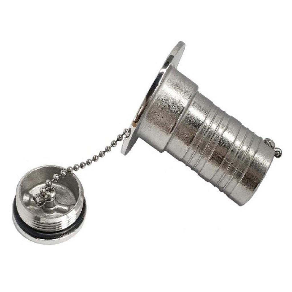 1-1/2" Marine Boat Deck Fill Filler for Fuel Water Tank Stainless Steel